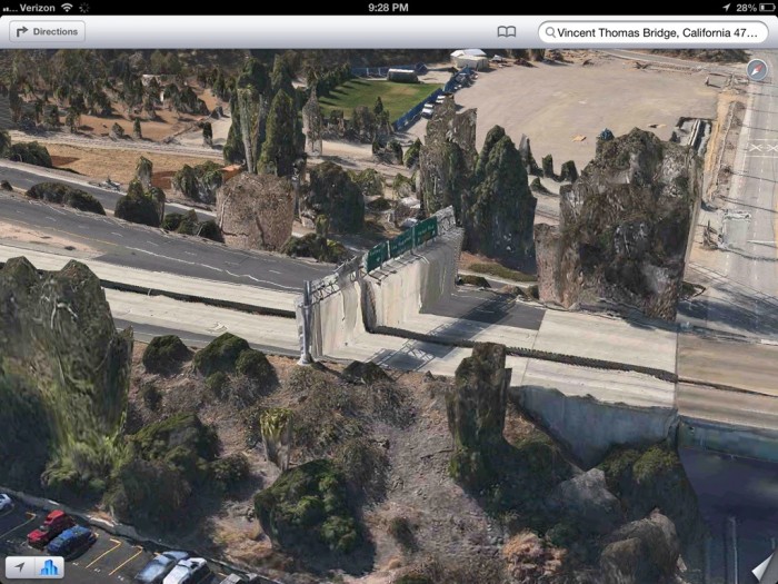 Apple 3D Map Vincent Thomas Bridge