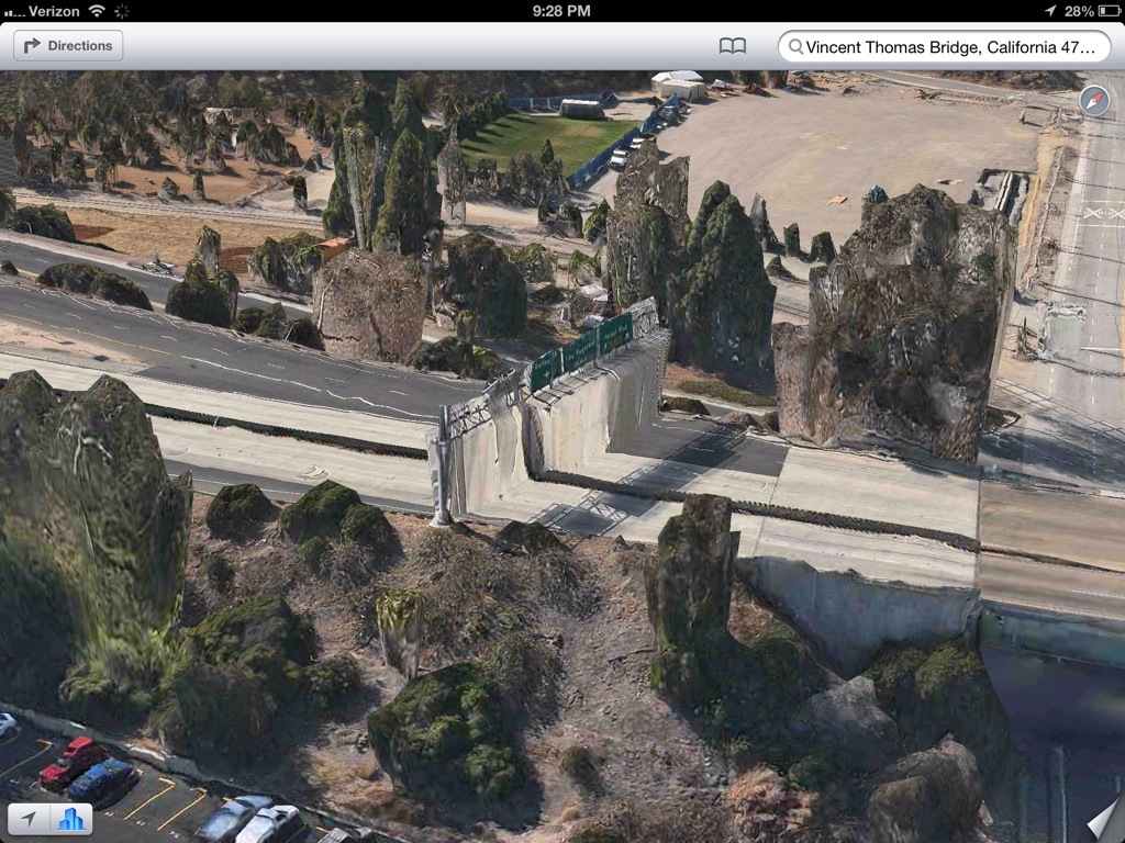 Apple 3D Map Vincent Thomas Bridge