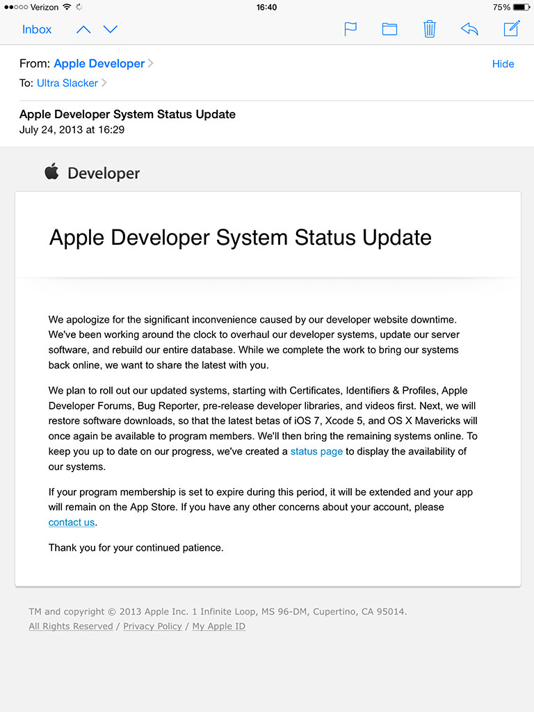 Apple-Developer-System-Status-Update-Email