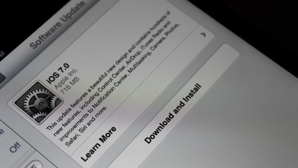 iOS 7 Software Update on iPad mini