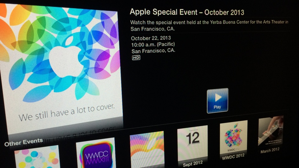 Apple Special Event October 2013 on Apple TV
