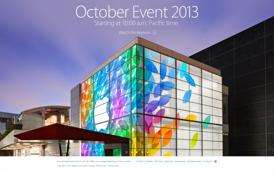 Apple Special Event October 2013 on Apple Website