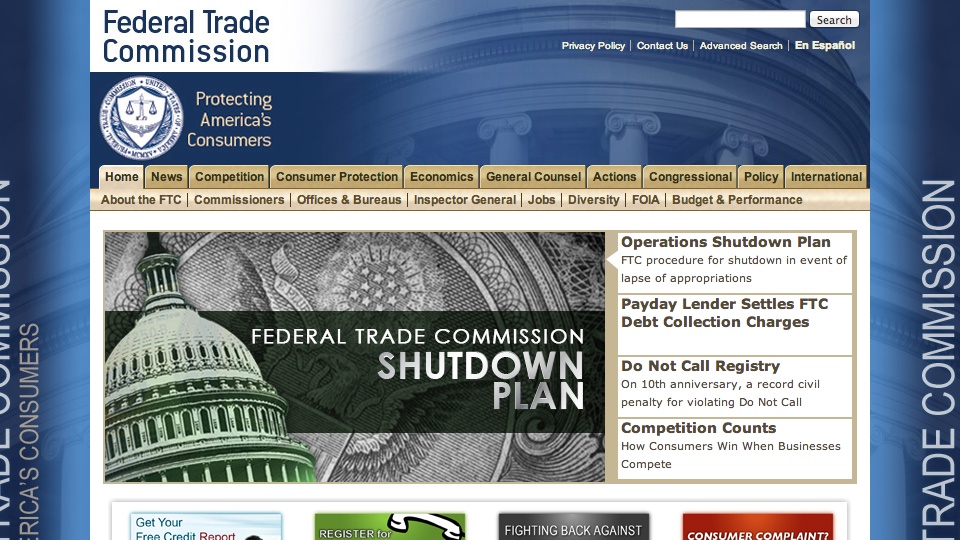 FTC on Government Shutdown