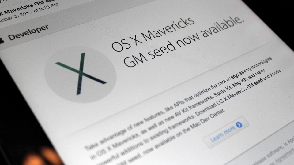 OS X Mavericks GM Seed now available