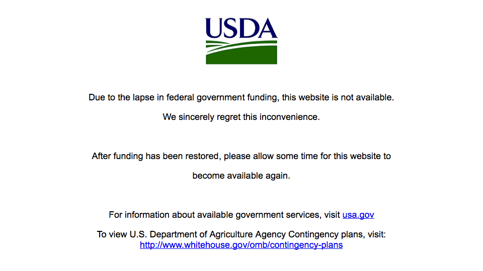 USDA is Down