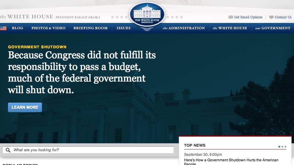 Whitehouse on Government Shutdown