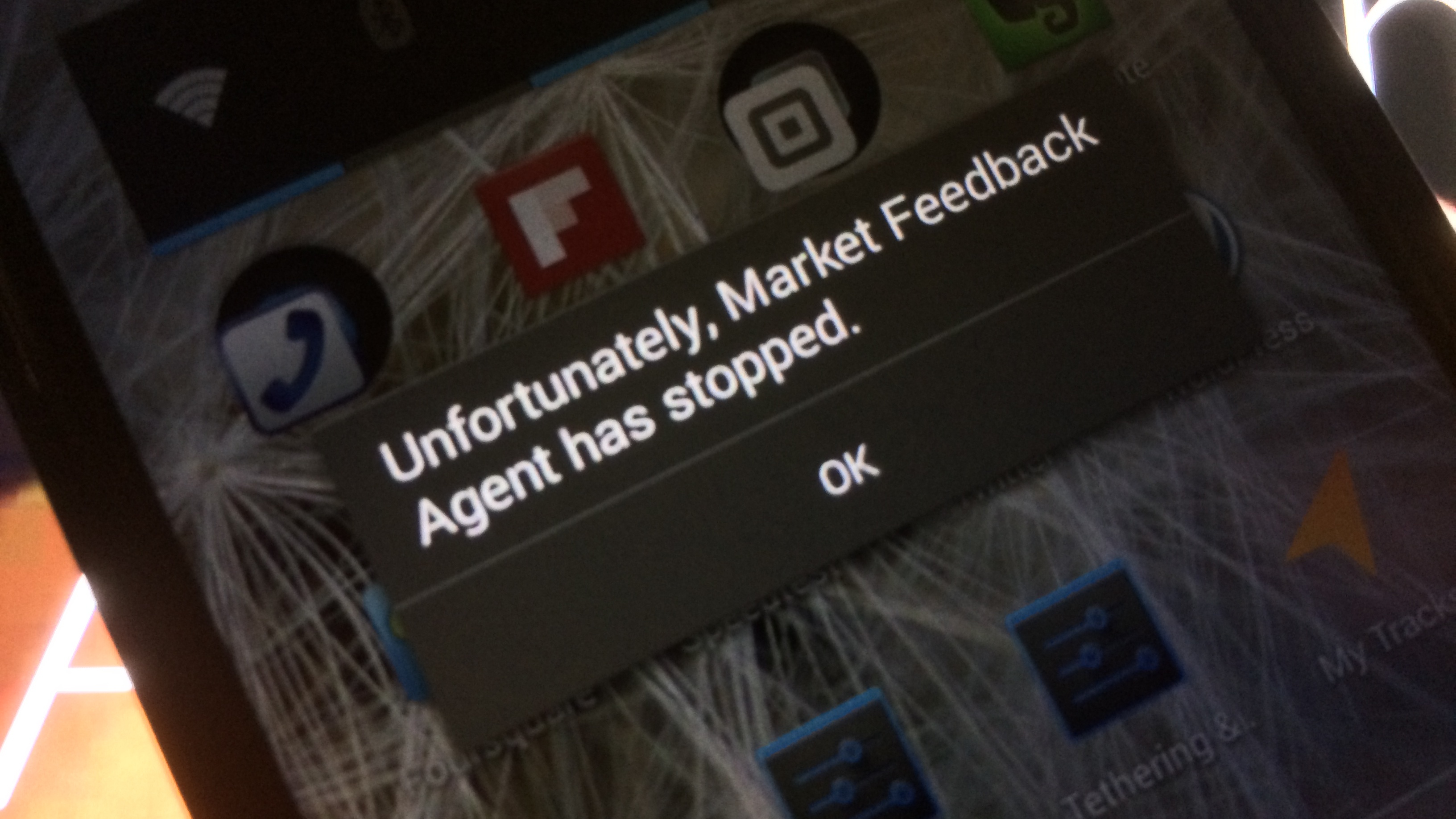 Android Market Feedback Agent has stopped