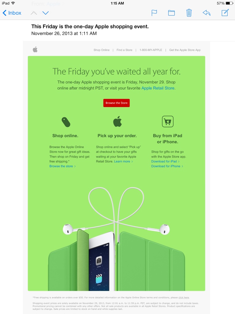 Apple Friday November 29 2013 Shopping Event