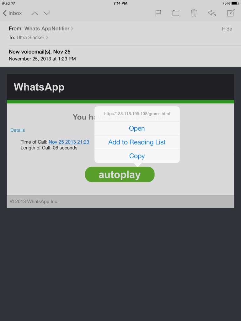 Scam Message WhatsApp