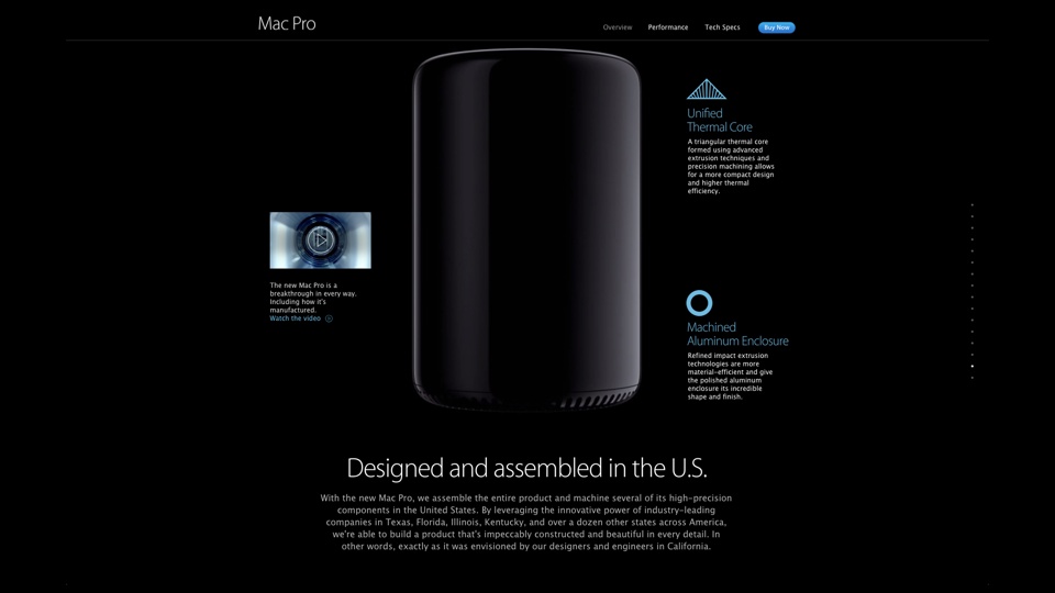 Mac Pro Designed and assembled in the U.S.