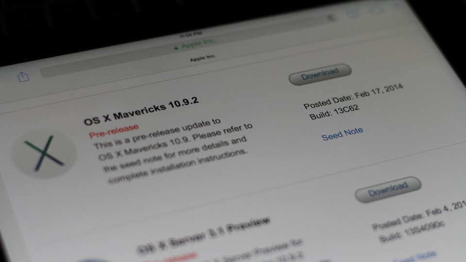 OS X Mavericks 10.9.2 build 13C62