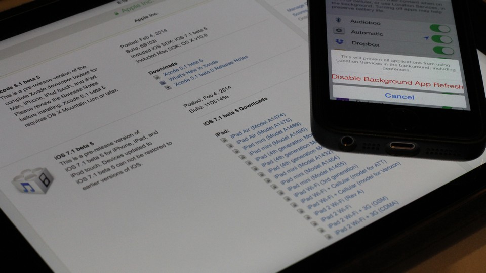 iOS 7.1 beta 5 build 11D5145e