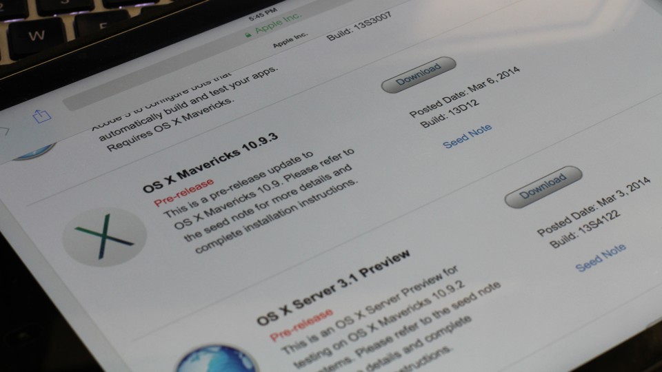 OS X Mavericks Seed Update 10.9.3 build 13D12