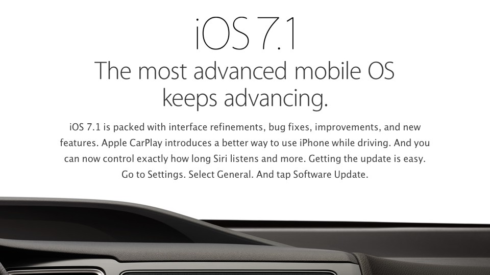 iOS 7.1 at Apple dot com