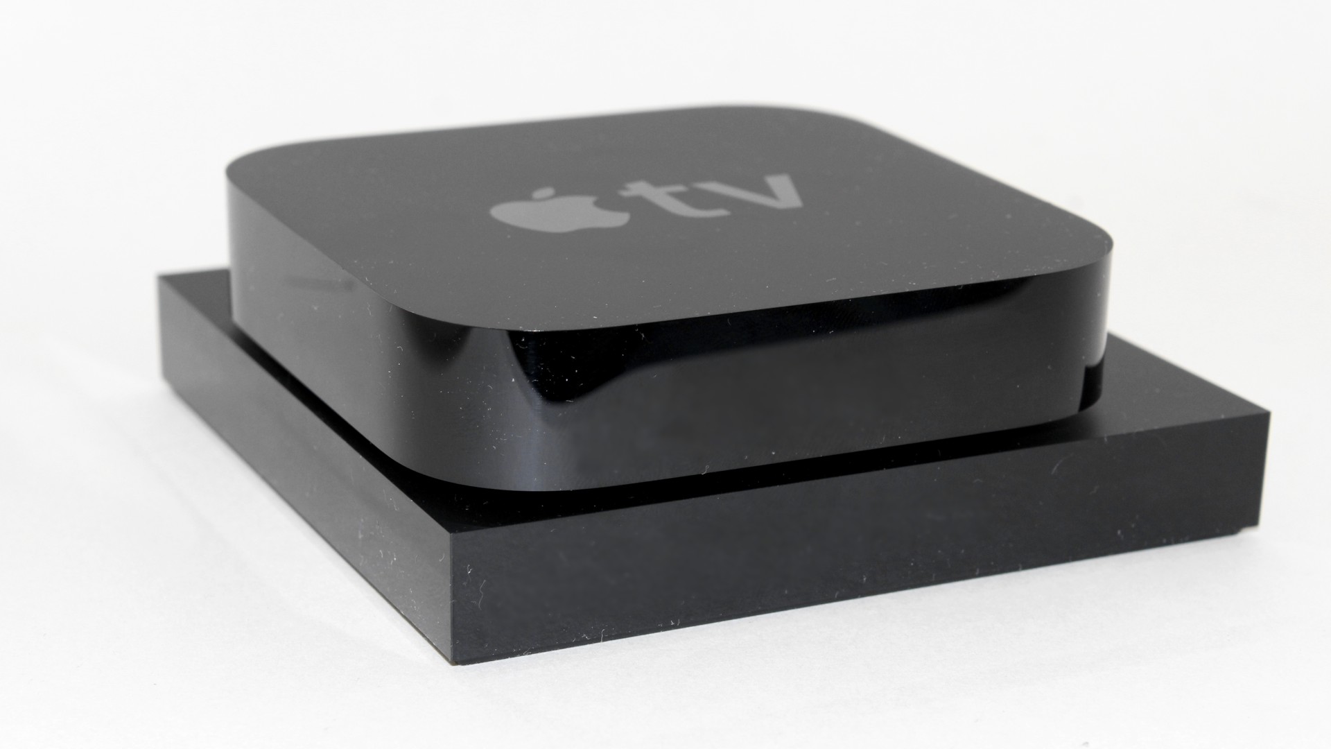 Amazon Fire TV and Apple TV stacked front view