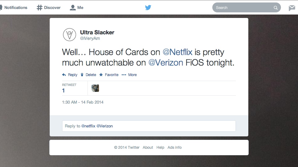 Netflix House of Cards Unwatchable on Verizon FiOS