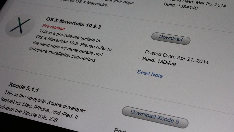 OS X Mavericks 10.9.3 build 13D45a