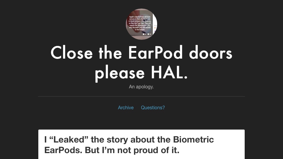 EarPod Hoax Revelation
