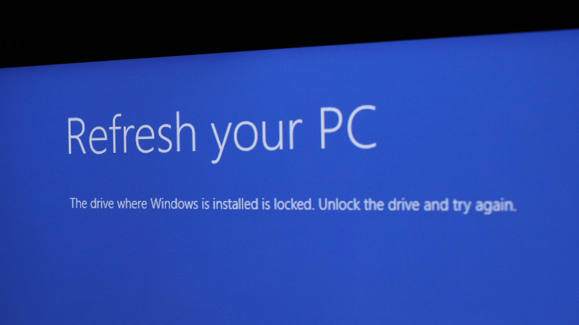 Windows 8.1 drive is locked