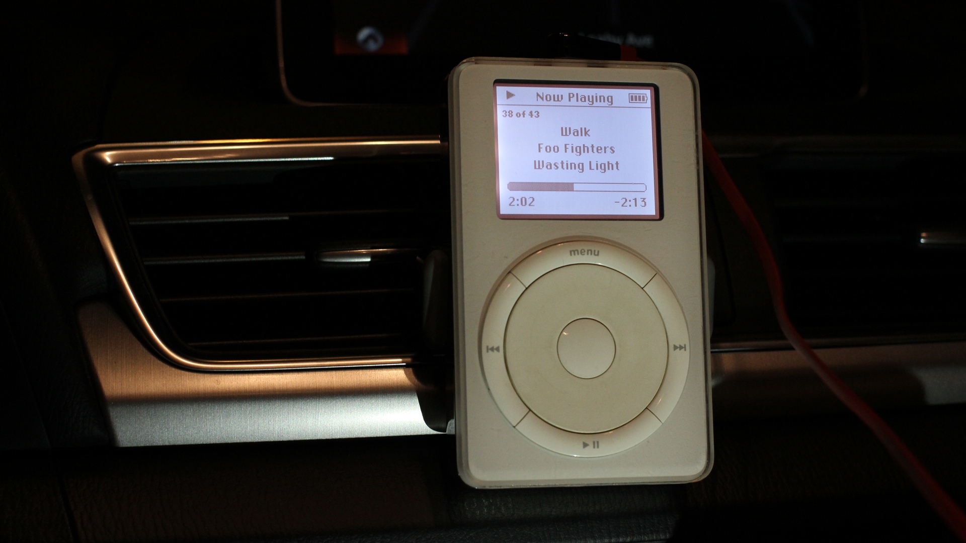 iPod original, playing Walk by Foo Fighters