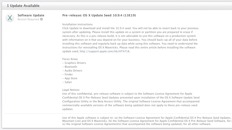 OS X Mavericks 10.9.4 build 13E19