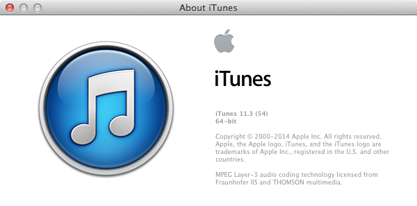 iTunes 11.3 build 54