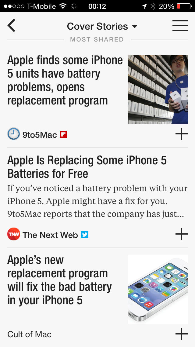 Apple iPhone 5 Battery Replacement Program, Three Headlines