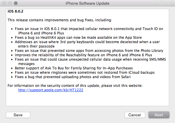iOS 8.0.2 Release Notes