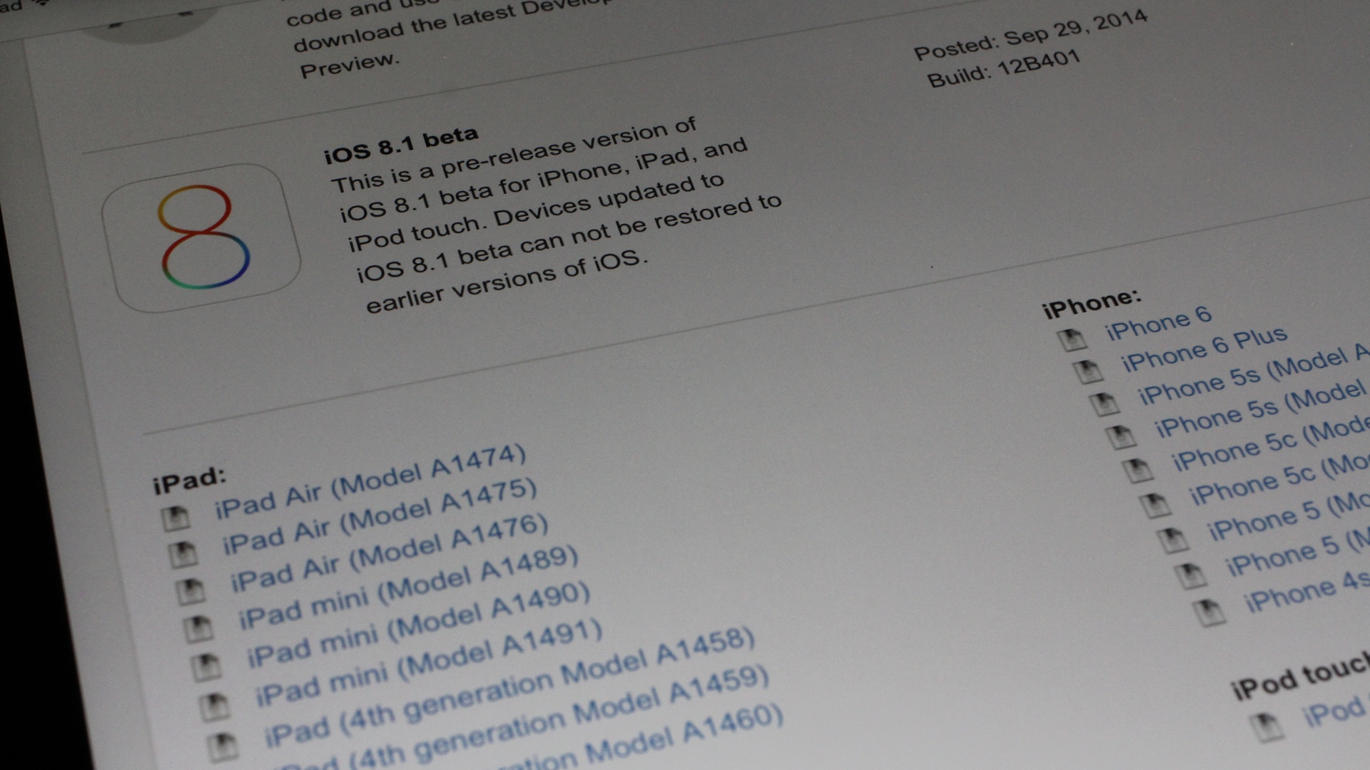 iOS 8.1 beta