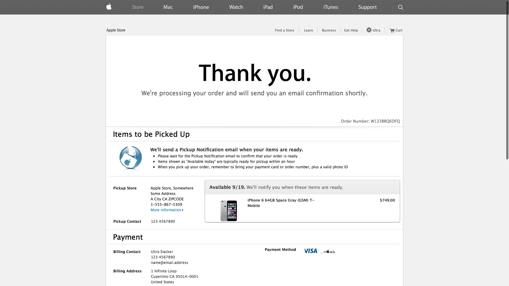 iPhone 6 Pre-Ordered for Pick-Up