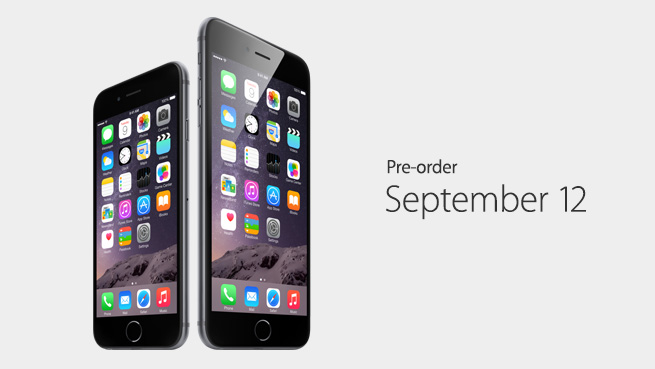 iPhone 6 and iPhne 6 Plus Pre-order September 12