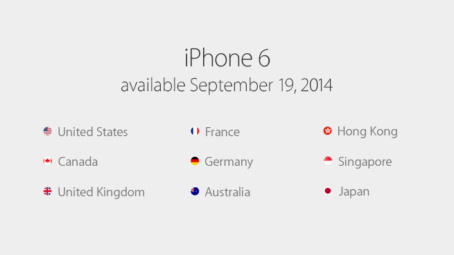 iPhone 6 and iPhone 6 Plus September 19