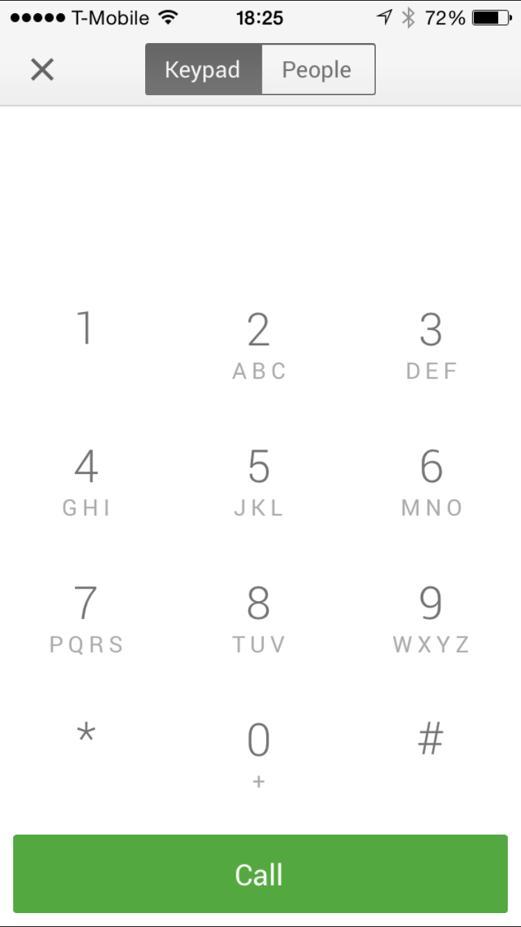 Google Hangouts 2.2.0 Dialer iPhone 6