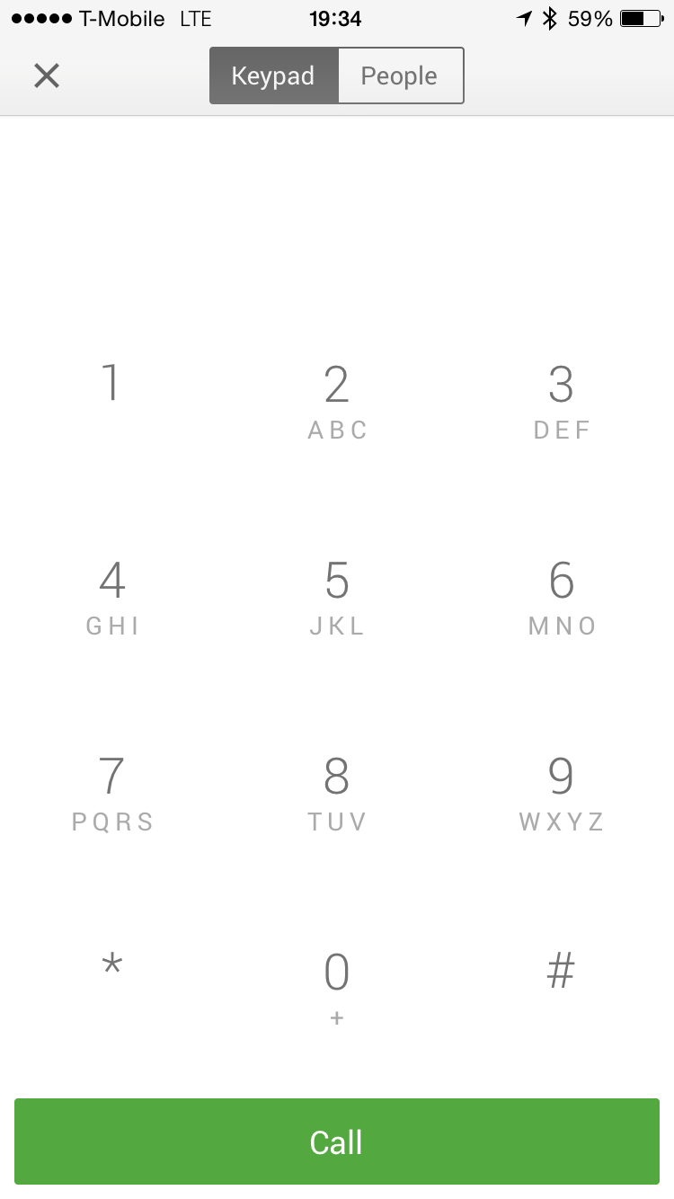 Google Hangouts 2.3.0 Dialer iPhone 6