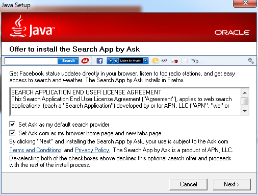 Java Installer Ask Search