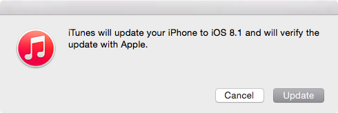 iOS 8.1 Update via iTunes