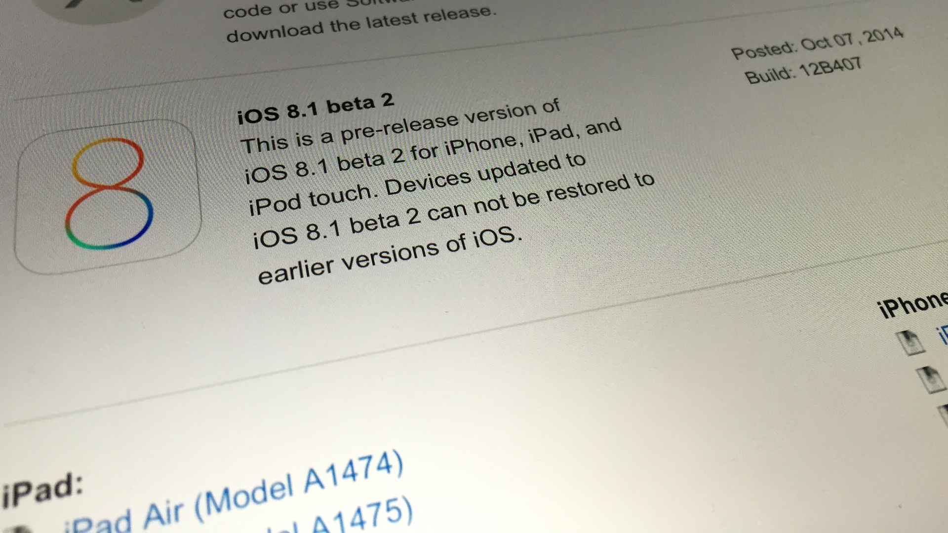 iOS 8.1 beta 2