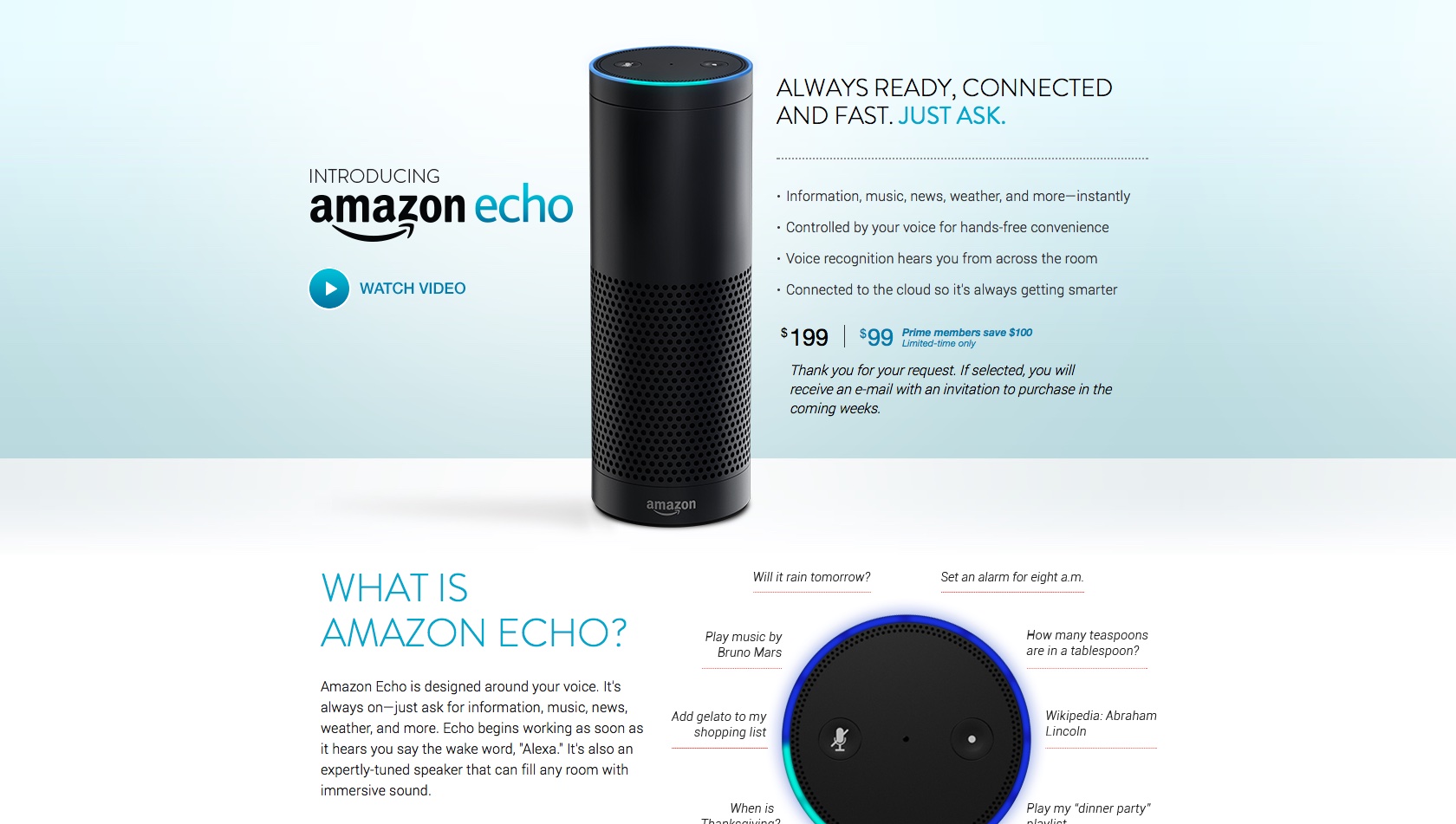 Amazon Echo Page