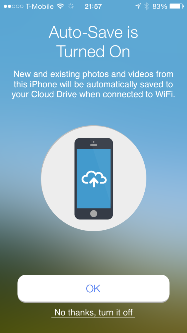 Amazon Cloud Drive Photos iOS App Auto-Save