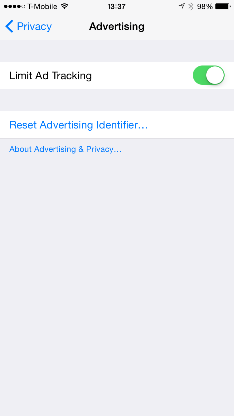 iOS Privacy Settings: Limit Ad Tracking