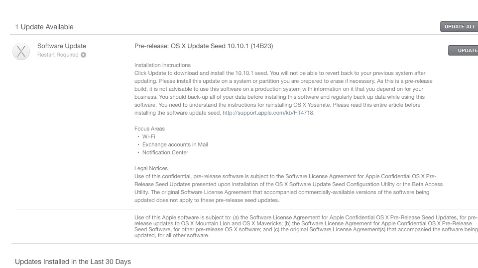 OS X Update Seed 10.10.1 14B23
