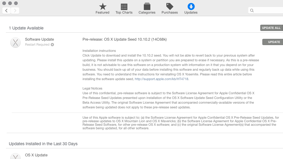 OS X Update Seed 10.10.2 build 14C68k