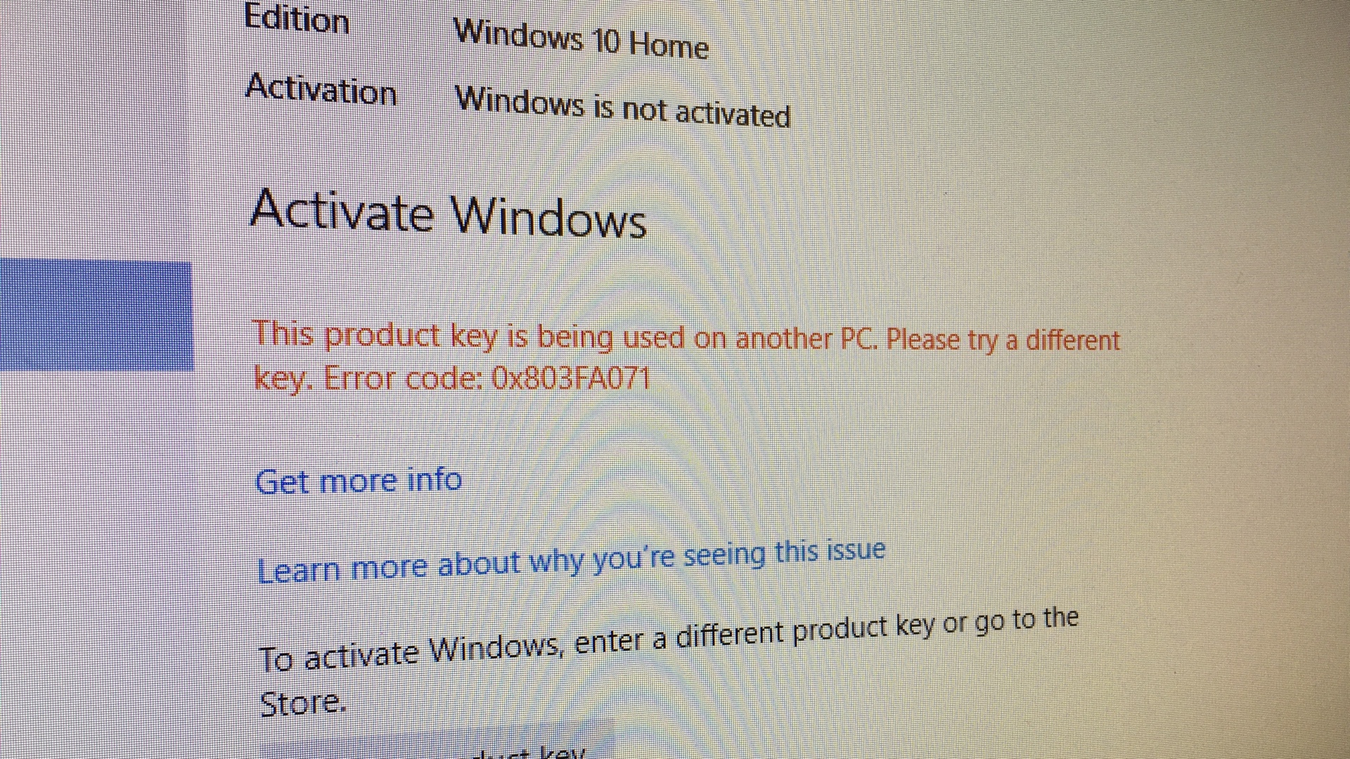Windows 10 is not activated