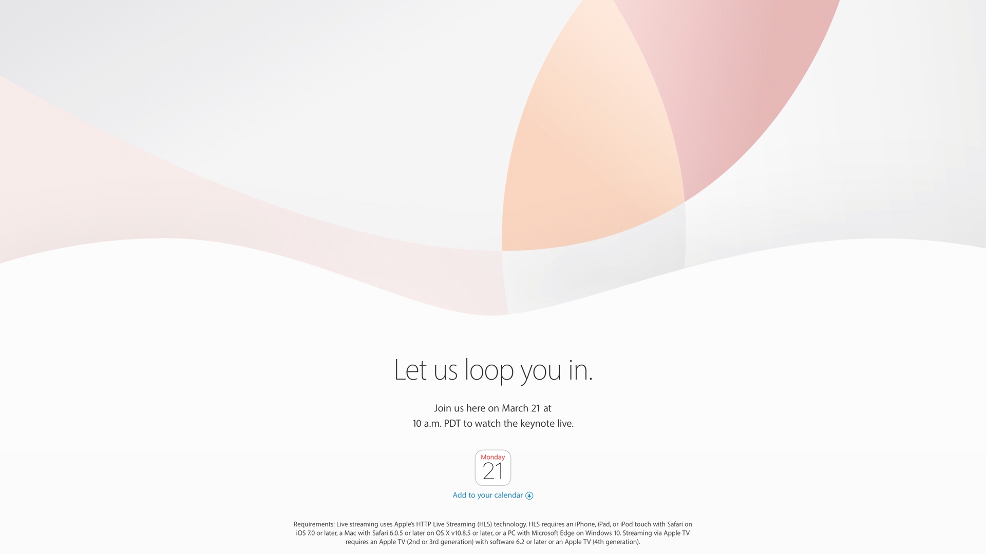 Apple Let us loop you in Event