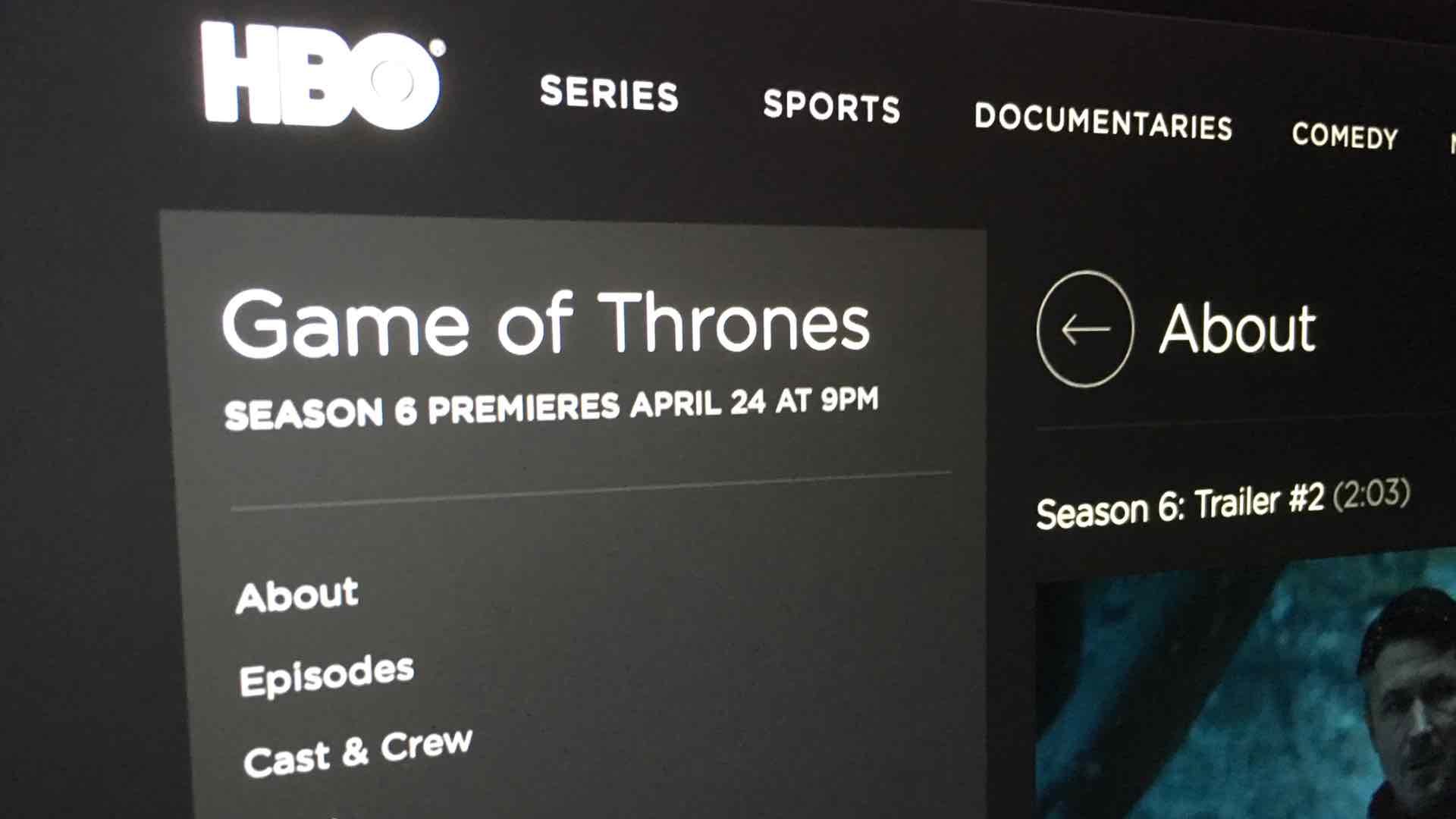 Game of Thrones Season 6 April 24 2016