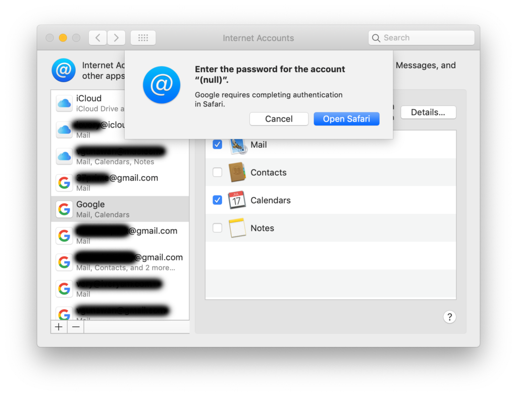 google requires completing authentication in safari