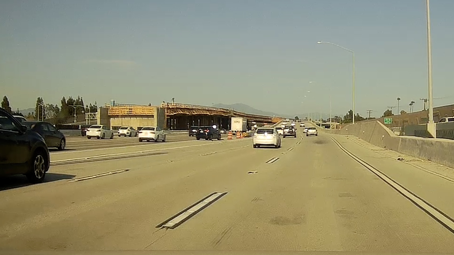 Dashcam Footage on I-405 South and CA Route 73 Junction