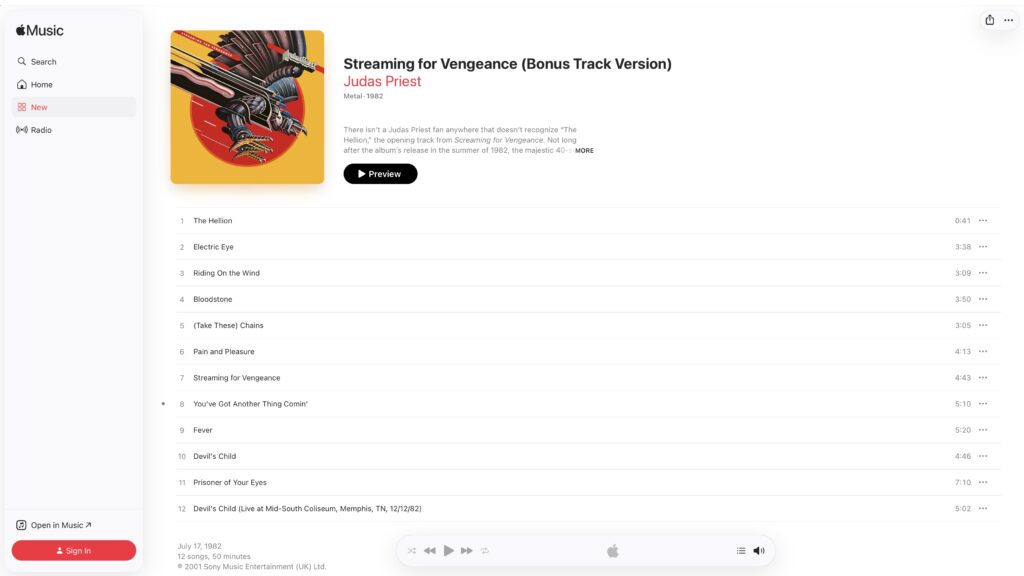 Judas Priest - Streaming For Vengeance - iTunes